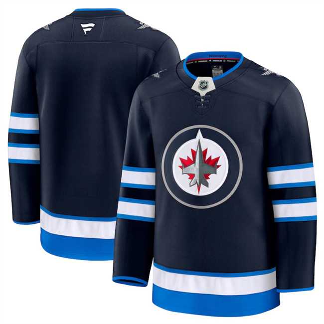 Mens Winnipeg Jets Blank Navy 2024-25 Home Stitched Hockey Jersey Dzhi->winnipeg jets->NHL Jersey